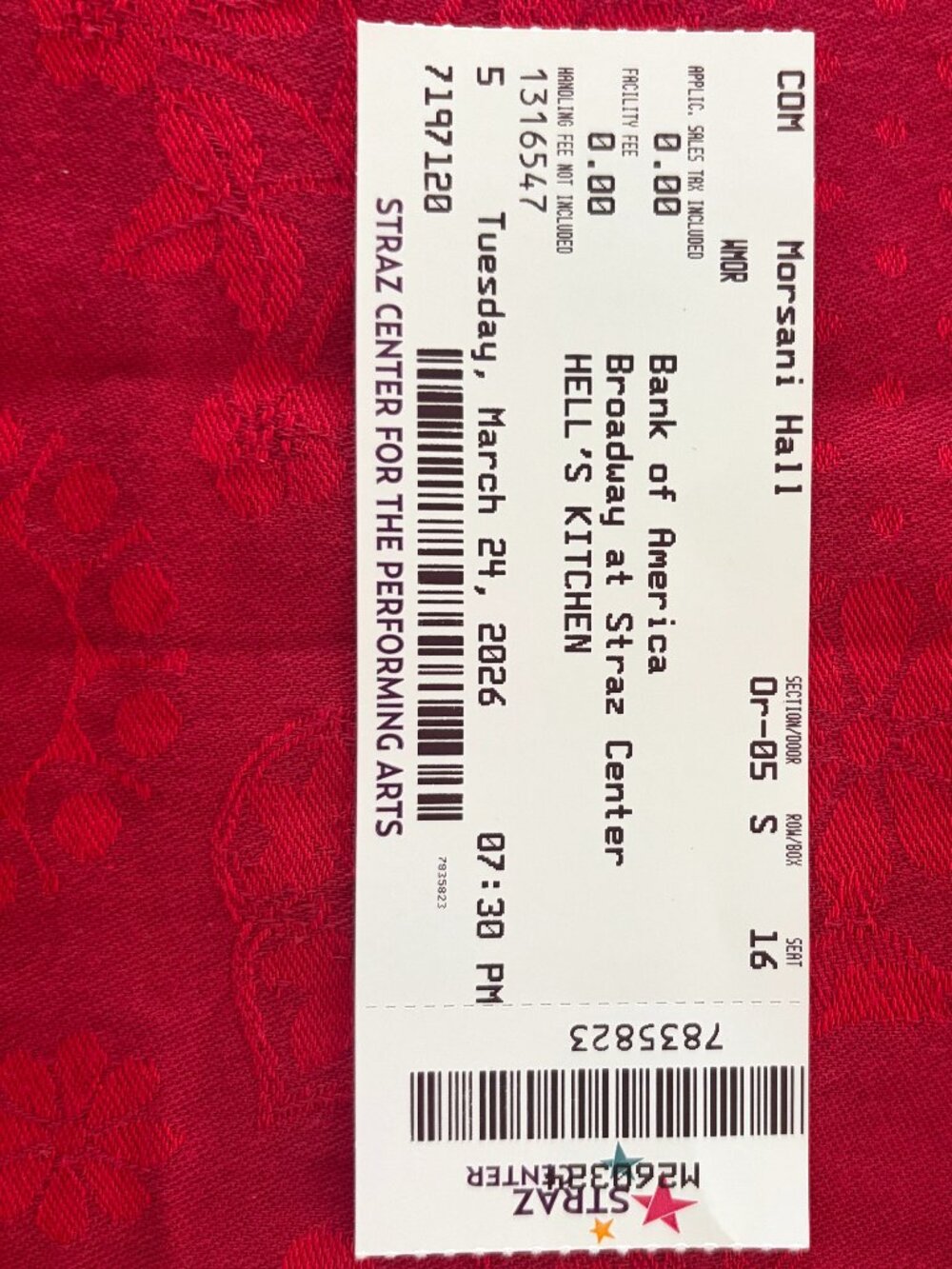 ALICIA KEYS BROADWAY SHOW HELLS KITCHEN UNUSED TICKET FROM TAMPA FLORIDA.